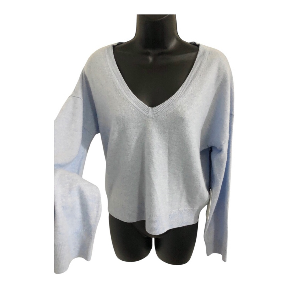 Abercrombie & Fitch blue v-neck luxurious cashmere long sleeve sweater Size S